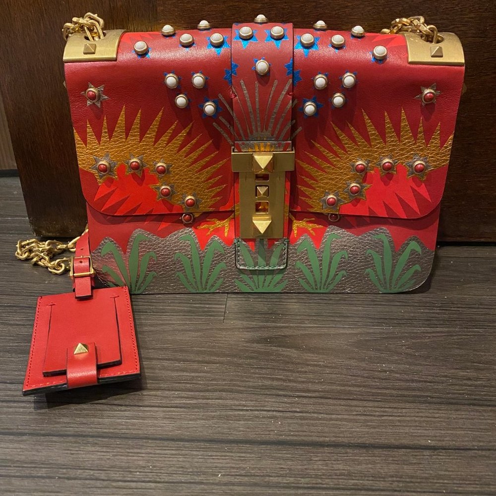 New  Valentino Garavani Glam Lock Volcano Shoulder Bag